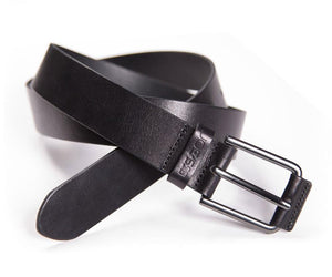 Black Smooth Buckle Wrap Genuine Leather Belt