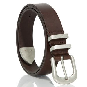 SOLID GENUINE LEATHER BELT WITH METAL TIP