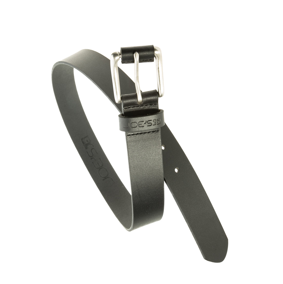 Black Smooth Wrapped Genuine Leather Belt