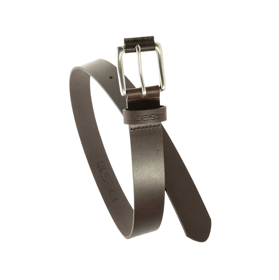 Black Smooth Wrapped Genuine Leather Belt